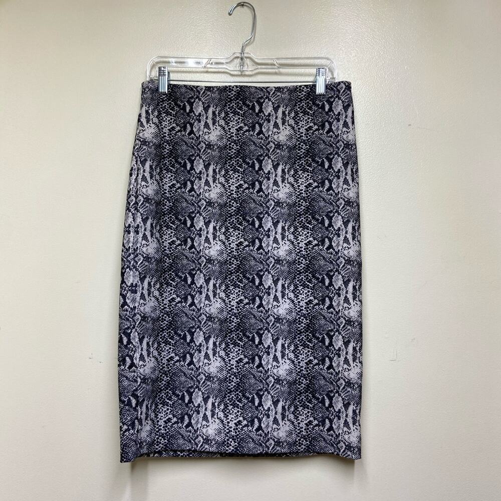Katherine Barclay Black Snake Print Pencil Skirt Womens Size 8